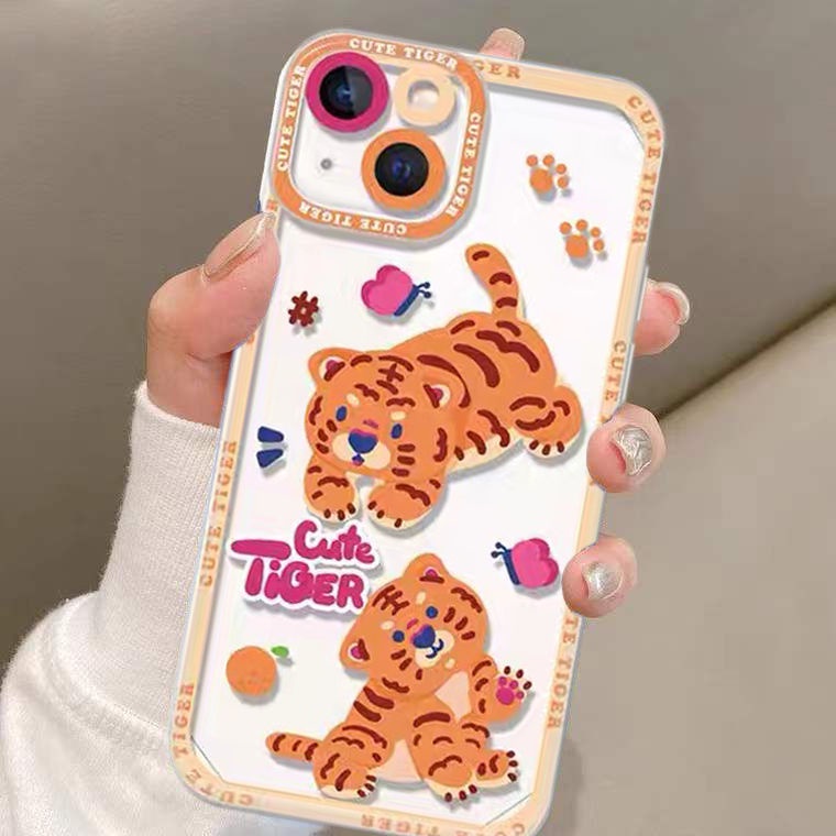 Ốp Điện Thoại TPU Mềm Trong Suốt Hình Hổ Dễ Thương Cho Iphone 13 Pro Max/12/11/XS/ XR/ X/ 8/ 7/6 Plus Mini SE 2020