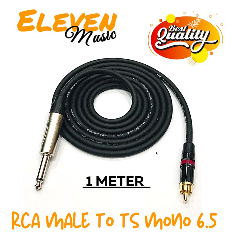 Cáp âm thanh chuyển từ 1Meter rca male sang ts mono 6.5mm