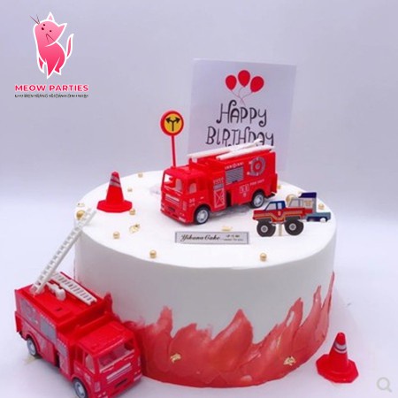 Mô hình xe cứu hỏa, xe cứu thương trang trí bánh kem, trang trí bánh sinh nhật