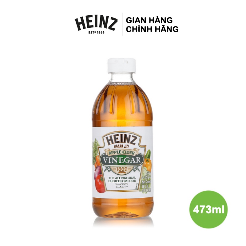 Giấm Táo HEINZ 473ml Chai Nhựa Mới Date 2024