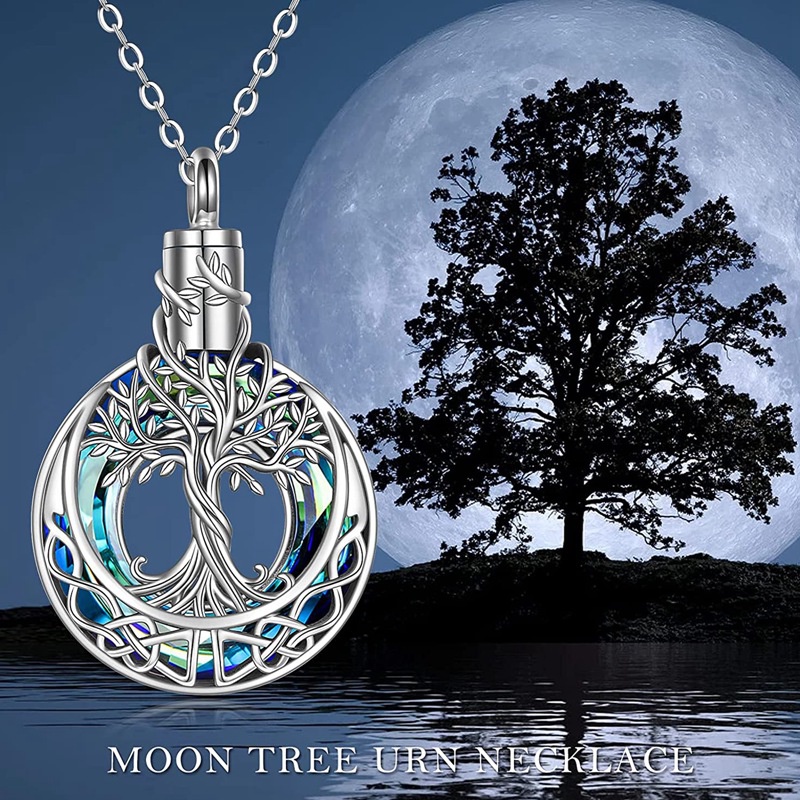Dây Chuyền Mặt Tròn Khắc Chữ Tree Of Life Urn