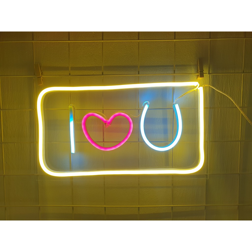 MẪU 1 - I U  Đèn Led Neon Sign uốn chữ, uốn hình theo yêu cầu