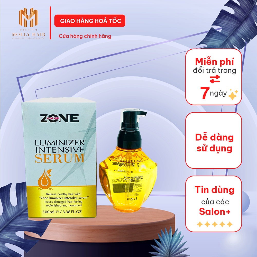 Serum dưỡng tóc mềm mượt MollyHair Zone, 100% tinh dầu thiên nhiên từ hạt Mắc-ca  - 100ml