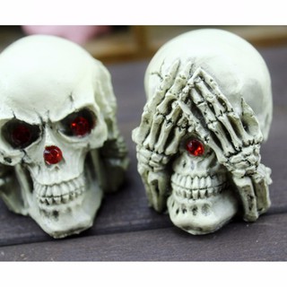 3 Con Người Đầu Lâu Trang Trí Chống Đỡ Đầu Đồng Hồ Halloween Cosplay Trang Trí Nhà Bộ ✨Jfsmart
