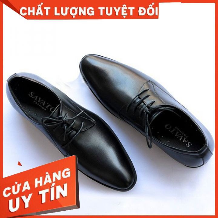 Giày Tây Cao Cấp Cho Nam Màu Đen Lịch Lãm Giày Da Nam Buộc Dây Công Sở Chunkstore | BigBuy360 - bigbuy360.vn