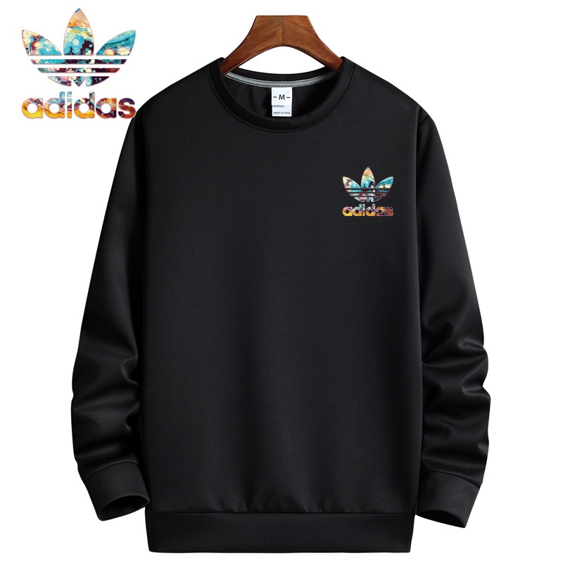 Áo Thun Tay Dài Cổ Tròn In Logo Adidas Thiết Kế Đơn Giản Thời Trang Mùa Thu Cho Nam Và Nữ