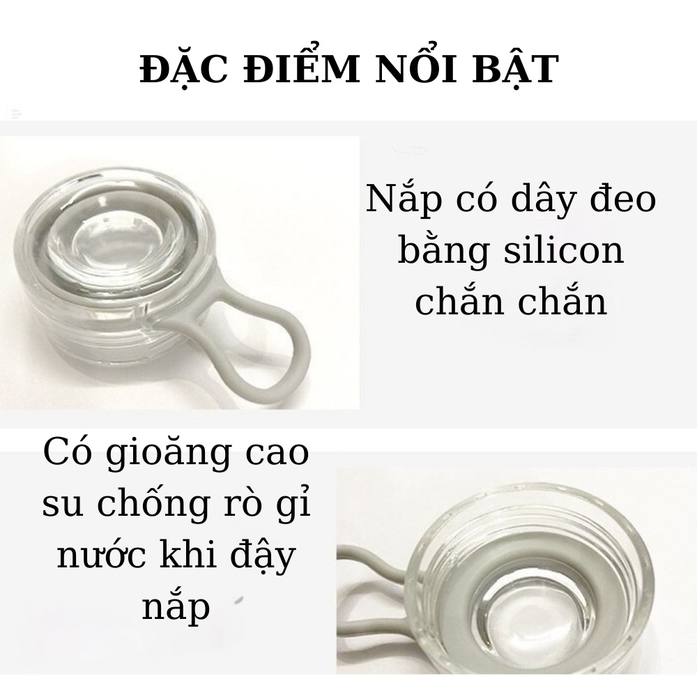 Bình nước thủy tinh tinh tú TiLoKi TBN - 01 có dây đeo dung tích 500ml - bình thủy tinh chịu nhiệt tinh tú