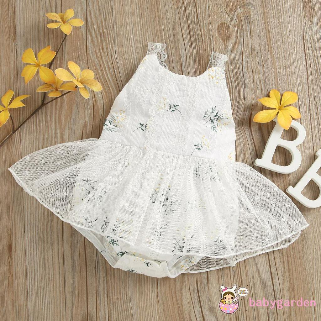 Áo Liền Quần Cổ Chữ U Phối Ren Cho Bé Gái