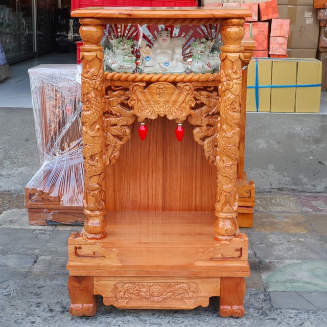 Bàn thờ thần tài ông địa gỗ xoan ngang 42cm x 68cm giá sỉ 0388822838