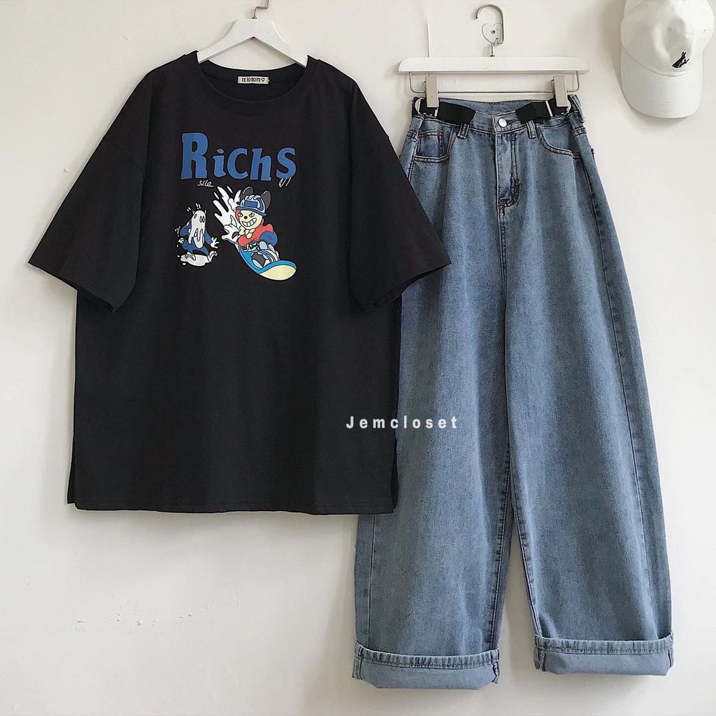 Quần jean dài ống rộng thắt lưng eo - 2264 ( Jem Closet )FROM SUÔNG RỘNG | BigBuy360 - bigbuy360.vn