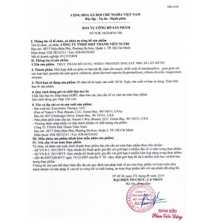 Sữa Tăng Cơ Không Tăng Mỡ 700g - Whey Protein Isolate Scitec - Chính Hãng