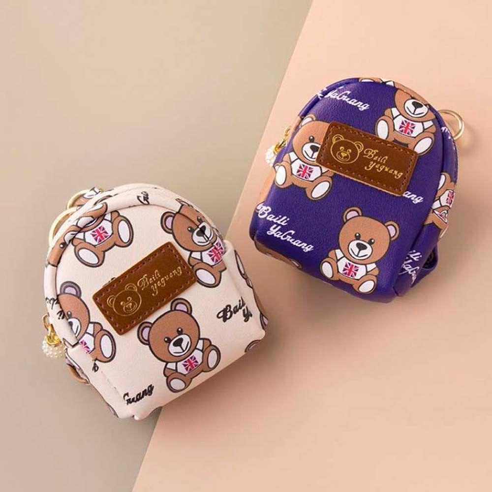 SOMEDAYZL Túi Da Đựng Tiền Xu Có Khóa Kéo Hình Oval Xinh Xắn
