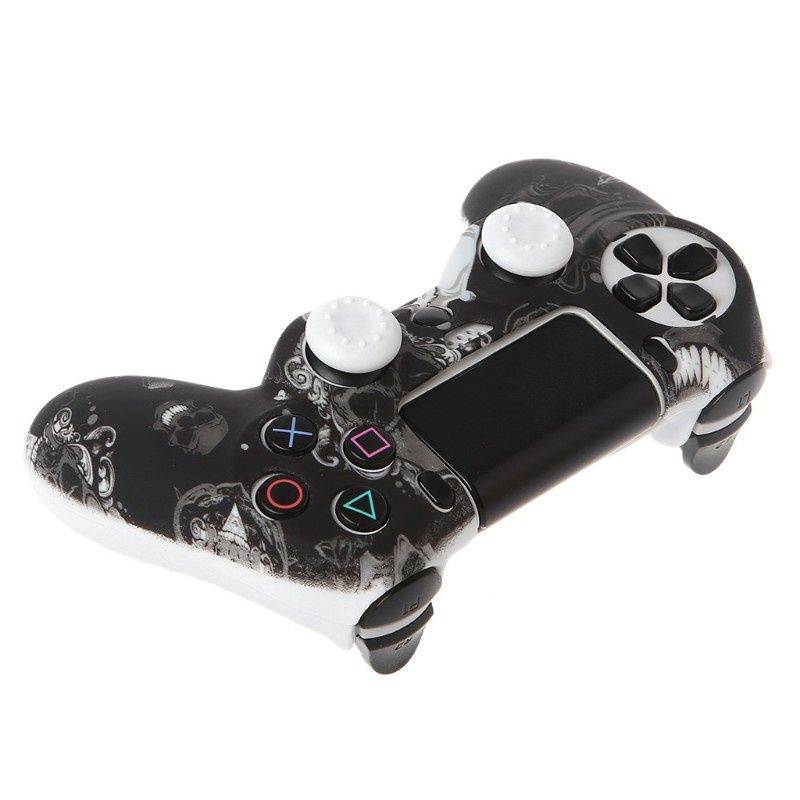 Vỏ Bảo Vệ Bằng Silicon Cho Tay Cầm Chơi Game Ps4 + 2 Nắp Đậy