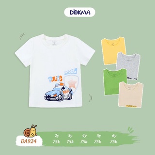 Áo cotton mềm mịn in hình ô tô cho bé trai size kid 2y đến 6y dokma