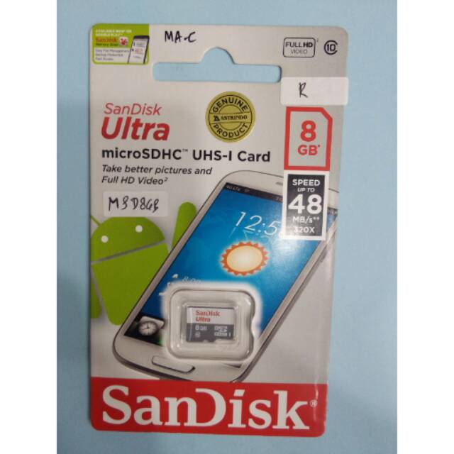 Thẻ Nhớ Sandisk 8gb Class 10 Micro Sd