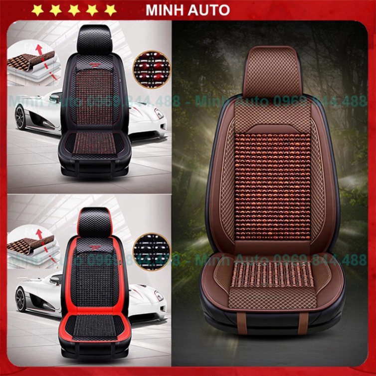 Bọc Ghế Ô Tô, Áo Ghế Ô Tô 🚗CAO CẤP🚗 Lót Liền Hạt Gỗ Tự Nhiên, Da PU Sang Trọng