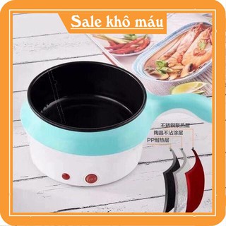 Nồi lẩu điện mini 2 tầng nấu mì, nấu lẩu Đa Năng Kèm Giá Hấp Có Tay Cầm Tiện Dụng 18cm - Nồi Lẩu Mini 2 Tầng Đa Năng