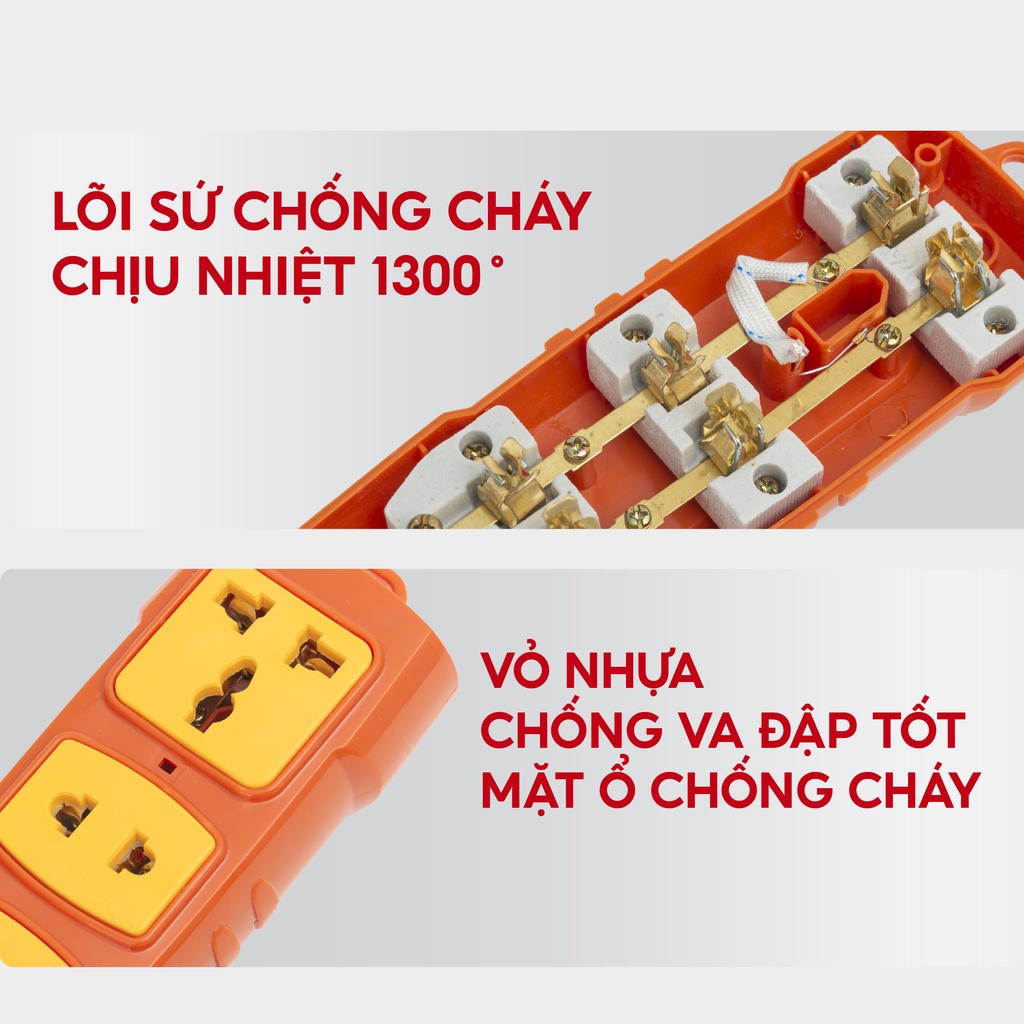 Ổ Cắm Điện Chịu Tải Cao 6000W SOPOKA Dây Dài 3M Có Công Tắc An Toàn Chống Nước Chống Giật Thông Minh Bảo Hành 2 Năm