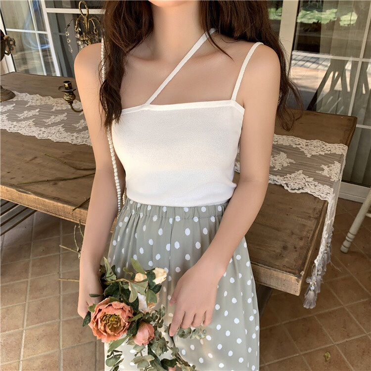 Áo 2 dây nữ chéo croptop ALALA đẹp ôm body thun gân không đệm Phong Cách Hàn Quốc