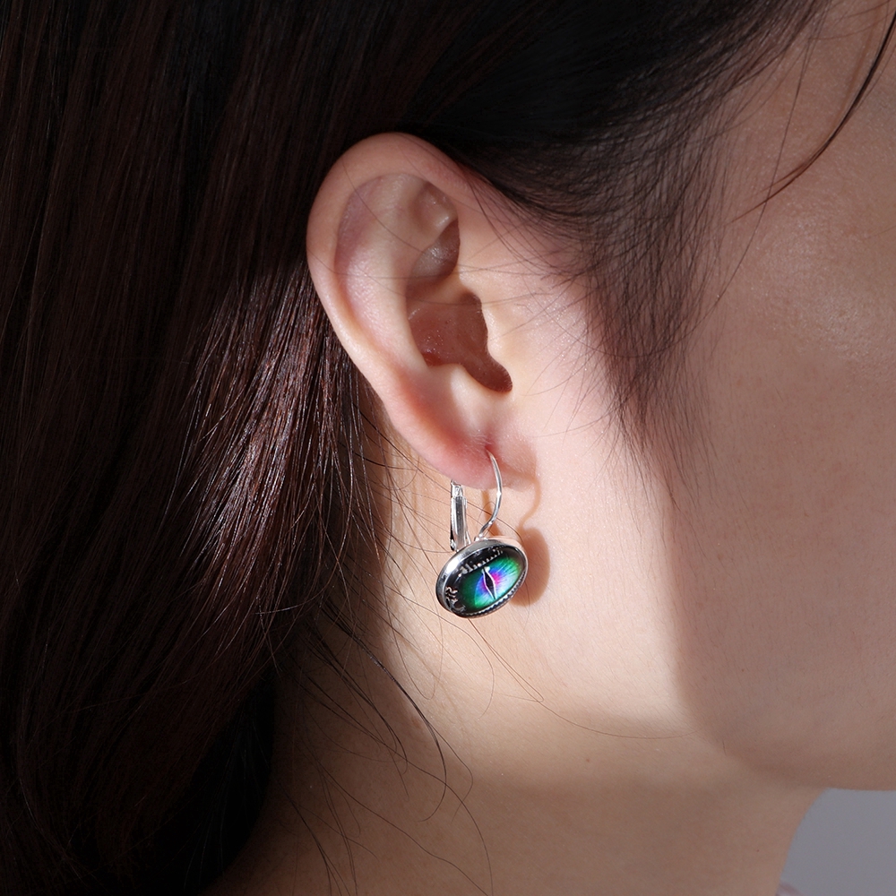 1 đôi khuyên tai hình mắt rồng kích thước 15mm thời trang nữ