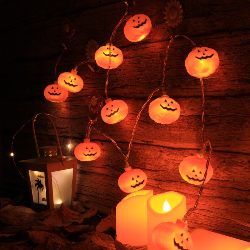 ĐÈN LED DÂY HALLOWEEN MẪU MỚI 2022 BÍ NGÔ dùng trang trí DECOR trong nhà , ban công, ngoài trời dịp lễ hội MOXI
