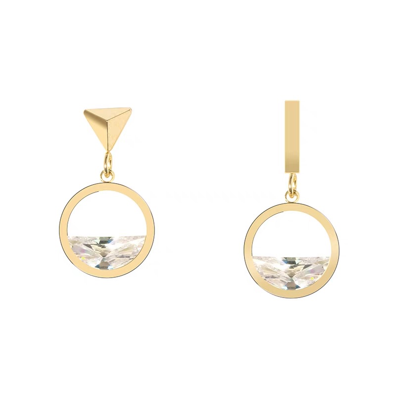 Bông tai đính đá zircon phong cách thời trang hàn quốc
