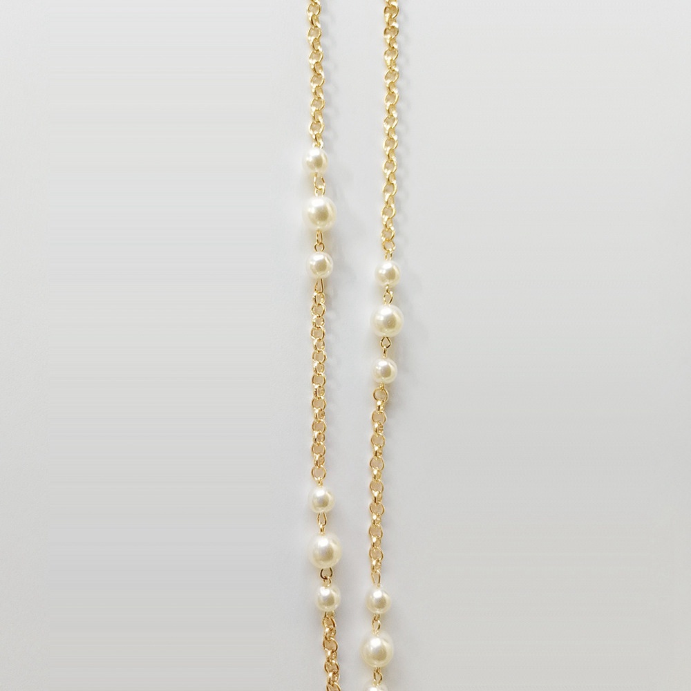 Dây đeo mắt kính chống thất lạc bằng kim loại đính ngọc trai nhiều màu tùy chọn