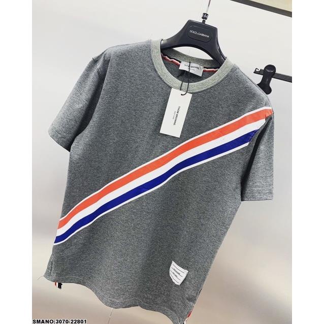 [Ảnh Thật] Áo thun nam kẻ sọc chéo đỏ xanh cao cấp - Áo Phông Thome Nam