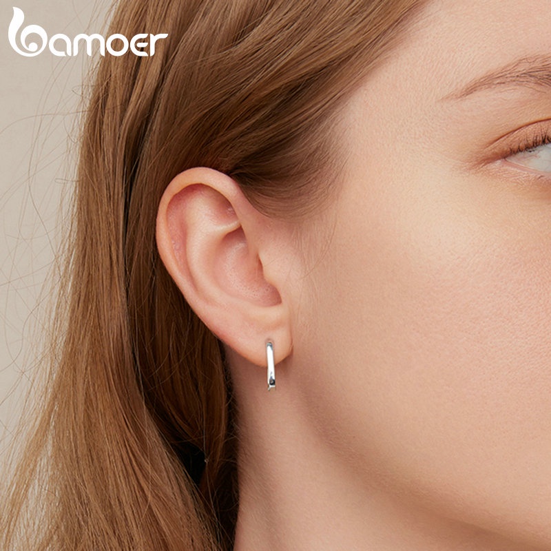 Đôi khuyên tai BAMOER bạc 925 phong cách thời trang