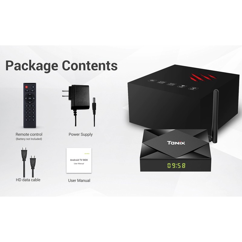  Android TV Box Tanix TX6s, Ram 4GB, Bộ nhớ 32GB, Android TV 10.0, Wifi AC, Bluetooth 5.0