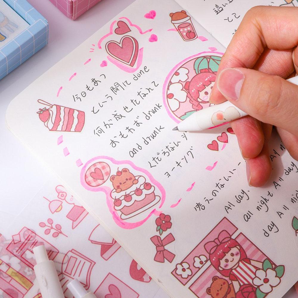 PEWANY Bộ Nhãn Dán Họa Tiết Hoạt Hình Xinh Xắn Trang Trí Hộp Quà