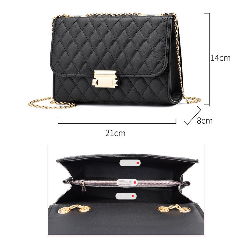 Túi Đeo Chéo Mini Đựng Điện Thoại Phối Dây Xích Thời Trang Dành Cho Nữ