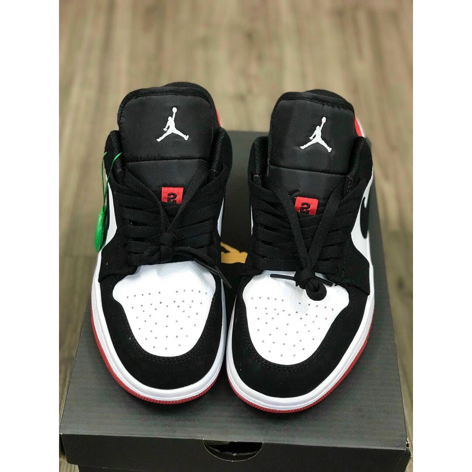 Giày.Hoàng Yến Giày sneaker jd đỏ đen cổ thấp, giày jd 1 đỏ đen cổ thấp full box, bill