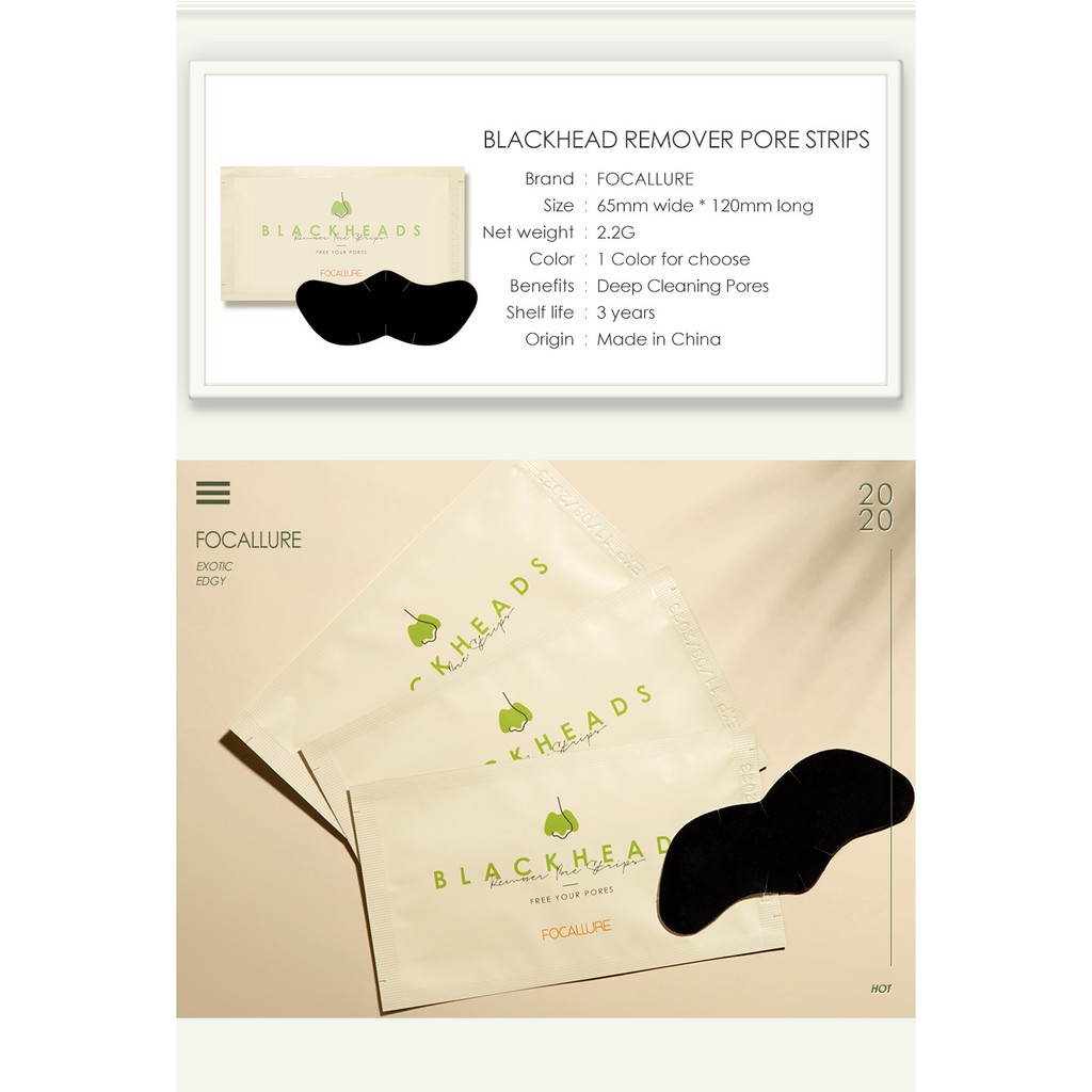 (Hàng Mới Về) Miếng dán lột mụn FOCALLURE Làm sạch sâu Lột Mụn Đầu Đen Vùng Mũi Mặt Nạ Deep Cleaning mĩ phẩm nội địa trung | BigBuy360 - bigbuy360.vn