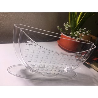 Nhúng bánh tráng to 2 ngăn nhựa trong Acrylic Size 27x15x8cm