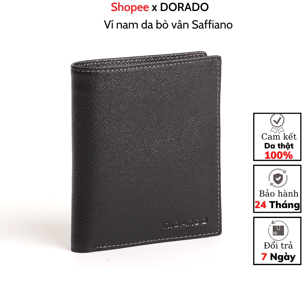 Ví Da Nam Da Saffiano Bóp Nam Mini Chống Nước, Đựng Thẻ Đựng Card,Có Hộp Làm Quà Tặng - V103