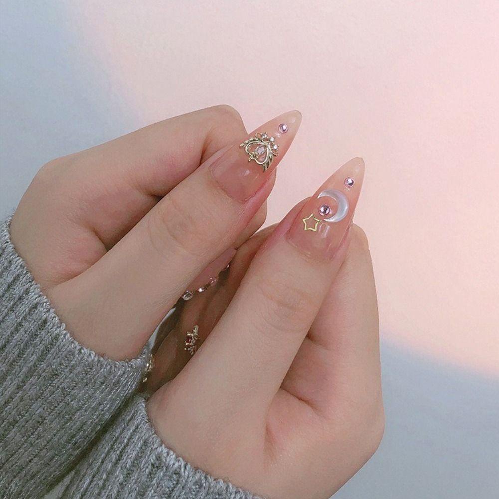 Phụ Kiện Trang Trí Móng Tay Hình Vỏ Sò / Mặt Trăng 3D Lấp Lánh|Phụ Kiện Trang Trí Móng Tay Xinh Xắn