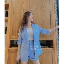 Bộ vest nữ - Freeship - Vest nữ hàn quốc cao cấp, vest nữ công sở 3 món y hình (gồm Áo vest blazer+áo thun+quần short) | BigBuy360 - bigbuy360.vn