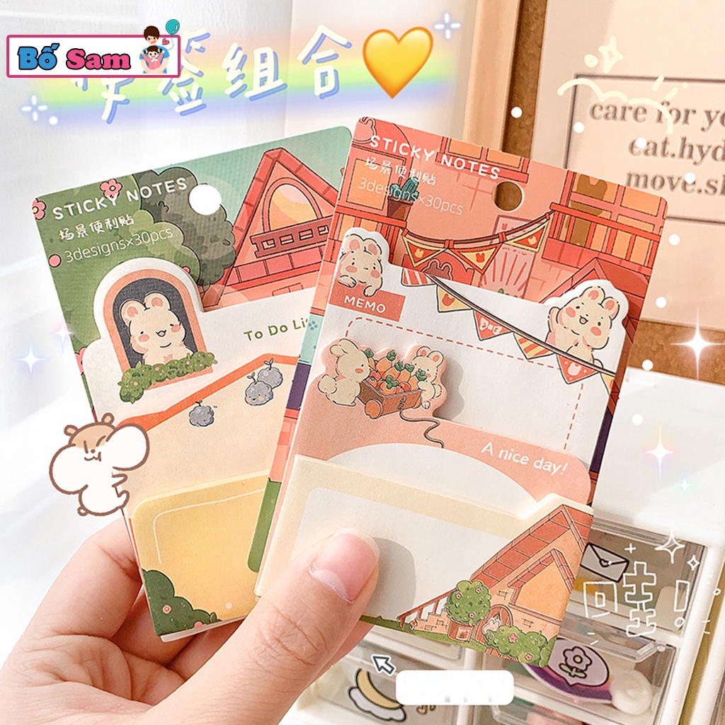 Giấy ghi chú ngộ nghĩnh mẫu mới đáng yêu phong cách Hàn Quốc cute Shop Bố Sam