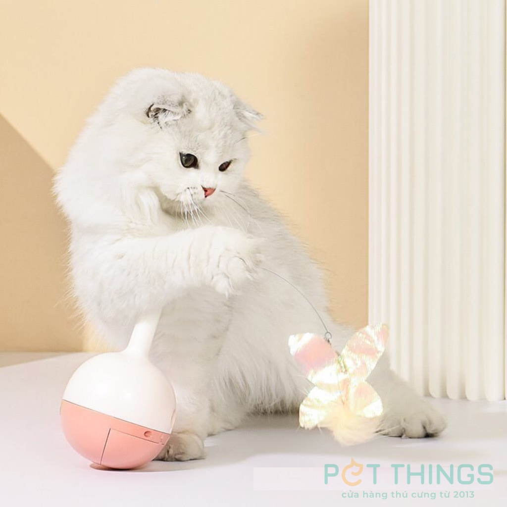 Đồ chơi cần câu mèo Top Cat tự động xoay & nhả thức ăn Pakeway chạy pin