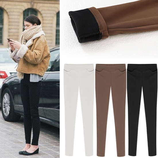Quần dài nữ skinny đen 9 tấc lót nỉ size S - THANH LÝ - ẢNH CHỤP THẬT