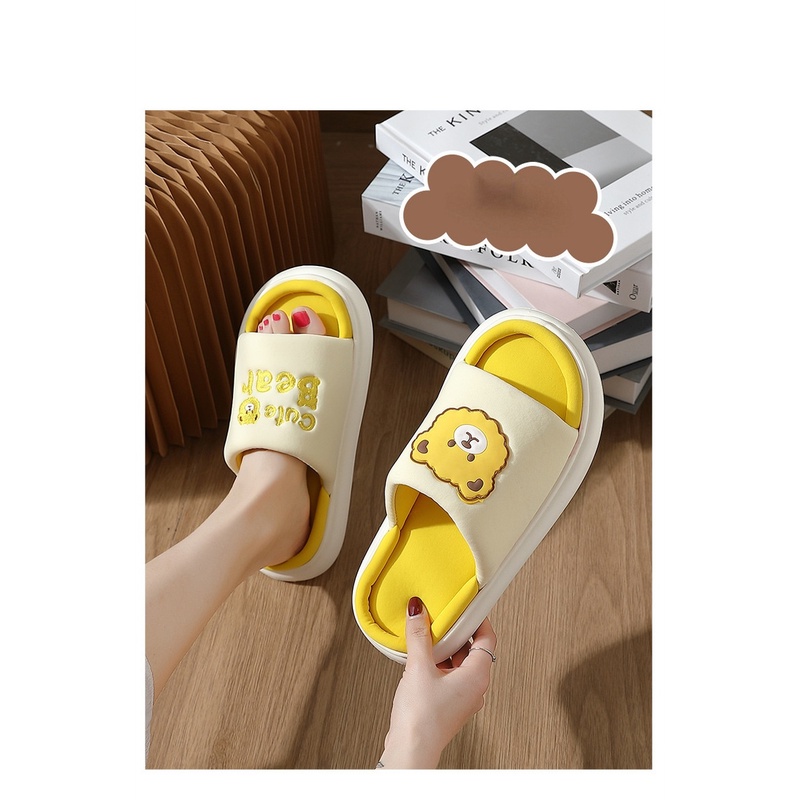 Dép Đi Trong Nhà Họa Tiết Gấu Dễ Thương Phong Cách Mùa Hè Cá Tính