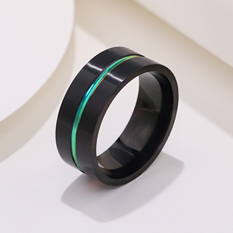 Nhẫn thép titan 8mm thời trang cho nam