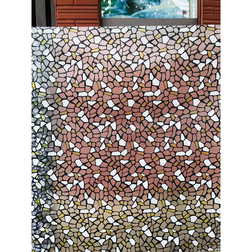 Giấy decal dán kính mờ 90x100cm, dán cửa sổ chống nắng, ánh sáng, nhìn trộm, trang trí tết, họa tiết hình sỏi đá