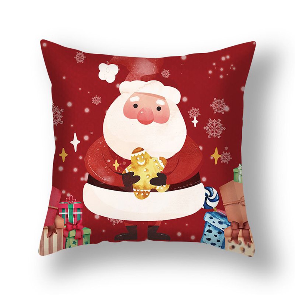 【FOR BIG SALE】45cm Christmas Xmas Cushion Cover Pillow Case Sofa Home Décor Santa Claus Home Decoration