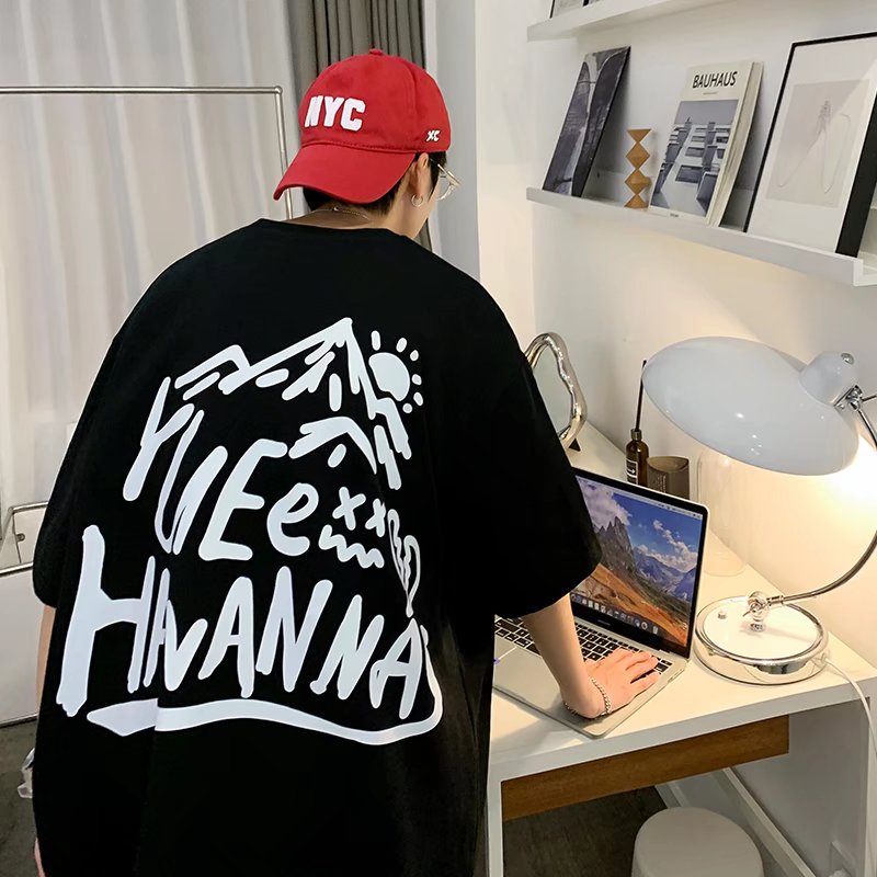 Áo Thun Tay Ngắn Dáng Rộng In Chữ Phong Cách Hip Hop Thời Trang Mùa Hè Cho Nam Giới [M-8XL]