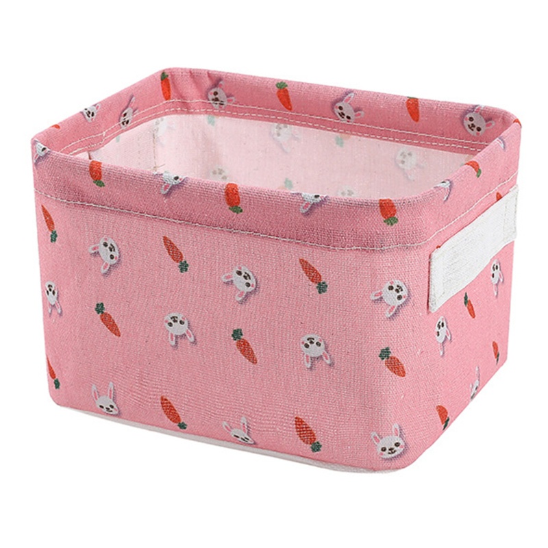 Giỏ Đựng Đồ Bằng Vải Canvas Mini Dễ Thương Có Thể Gập Lại