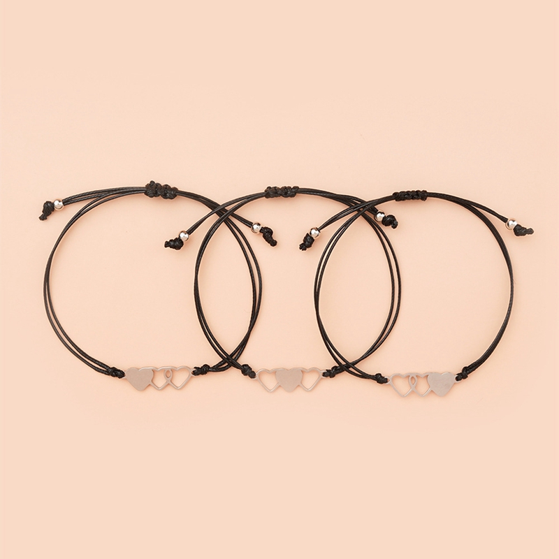 Vòng Tay Dây Bện Mặt Kim Loại Khắc Chữ Cho Đôi Bạn Thân