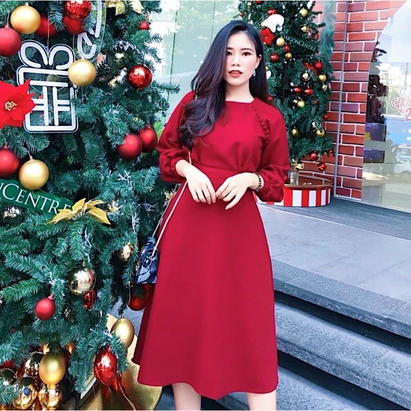 Đầm suông nút bọc ( kèm hình thật) | BigBuy360 - bigbuy360.vn