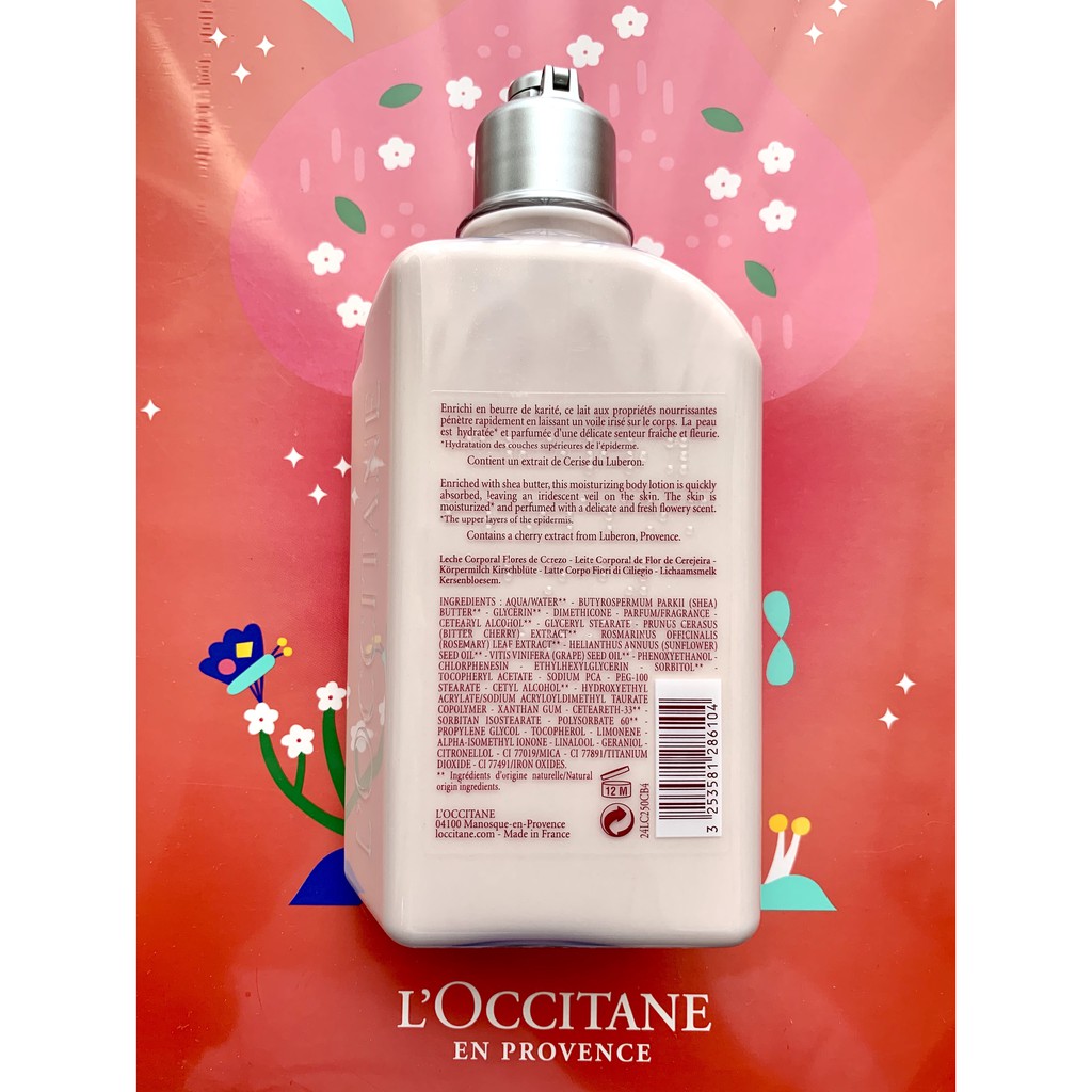 [BILL US/FR] L'Occitane Sữa Dưỡng Thể Hoa Anh Đào Cherry Blossom Shimmered Lotion 250ml